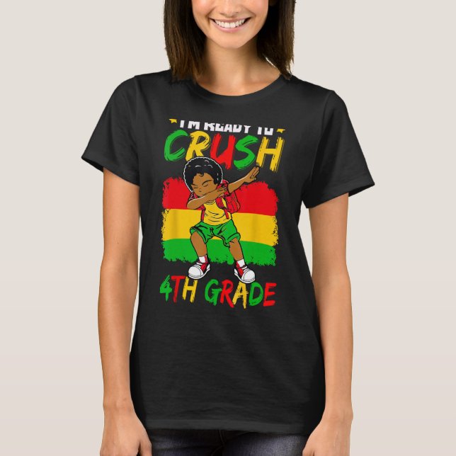 Ich bin bereit, Niedliche Dabbing Black Bo 4. Klas T-Shirt (Vorderseite)