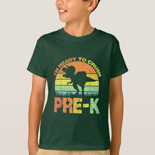 Ich bin bereit, Pre-K T-Rex wieder in die Schule z T-Shirt (Vorderseite)