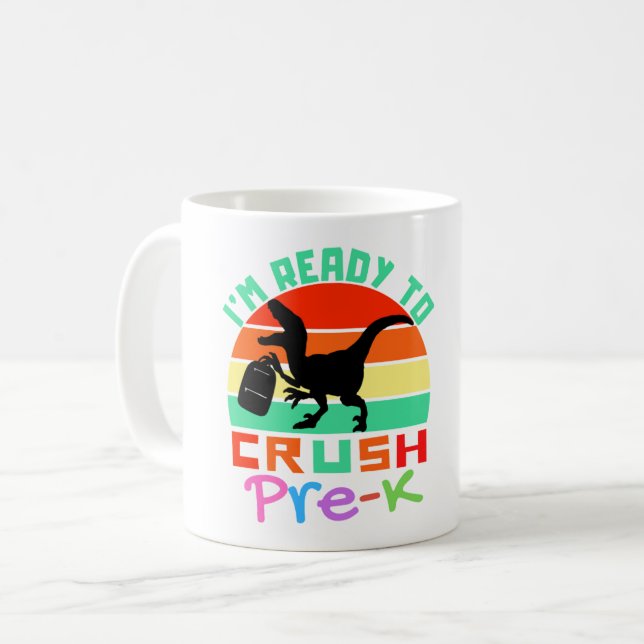 ICH BIN BEREIT, VOR KURZEM - COOL DINOSAUR KAFFEETASSE (Vorderseite Links)