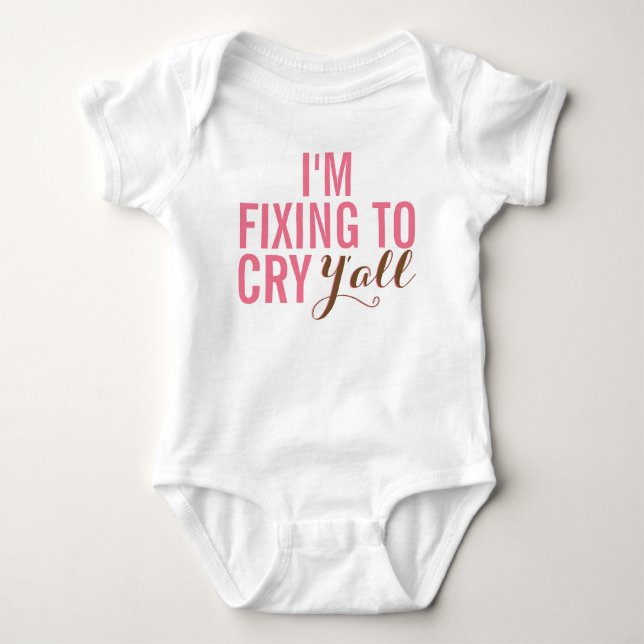 Ich bin bereit, Y's Baby Girl Outfit zu weinen Baby Strampler (Vorderseite)