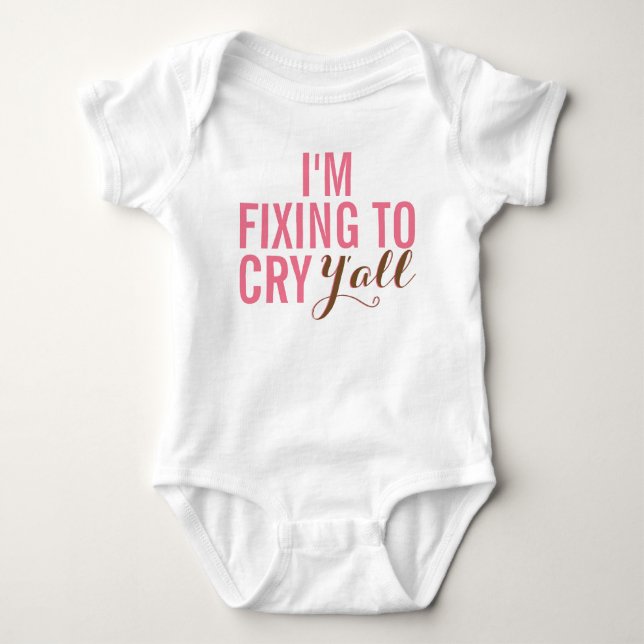 Ich bin bereit, Y's Baby Girl Outfit zu weinen Baby Strampler (Vorderseite)