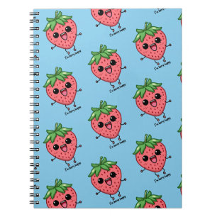 Ich bin Berry Happy niedliche Kawaii Erdbeeren Spr Notizblock