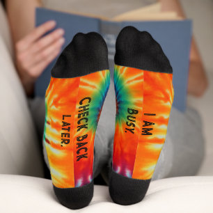 Ich bin beschäftigt Gefärbte Krawatte Socken