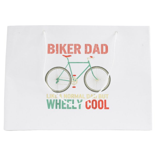 Ich bin Biker Vater Vathers Day Wo Cooler Fahrrad  Große Geschenktüte (Vorderseite)