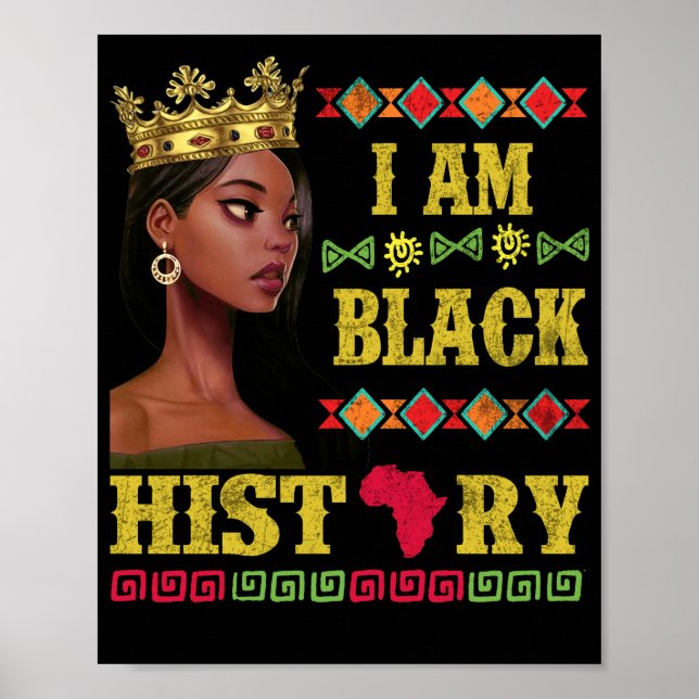 Ich bin Black History Educated Black History Girls Poster (Vorne)
