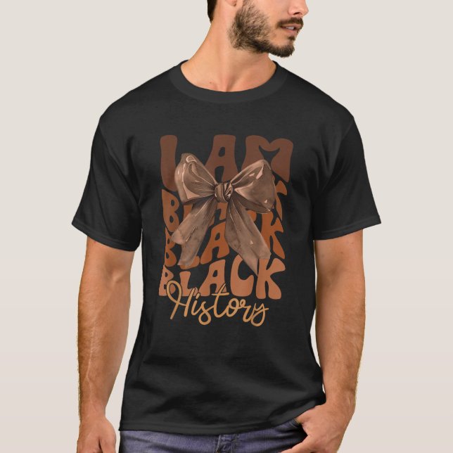 Ich bin Black History Monat Coquette Bow African A T-Shirt (Vorderseite)