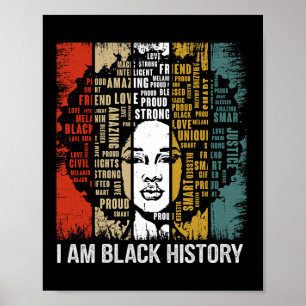 Ich bin Black History Month 2024 Frauen Mädchen Sc Poster