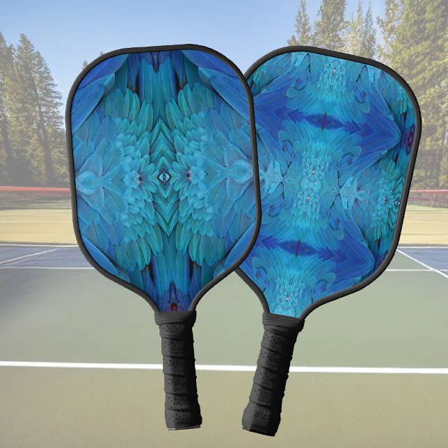 Ich bin blau - Papageienfedern, Tierdruck Pickleball Schläger (Von Creator hochgeladen)