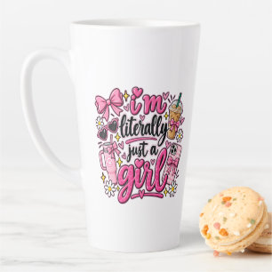 Ich bin buchstäblich nur ein Mädchen Pinke Ästheti Milchtasse