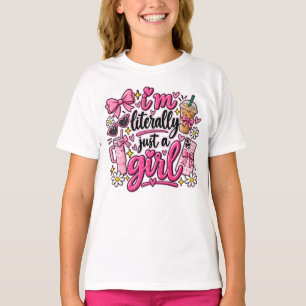 Ich bin buchstäblich nur ein Mädchen Rosa Ästhetik T-Shirt