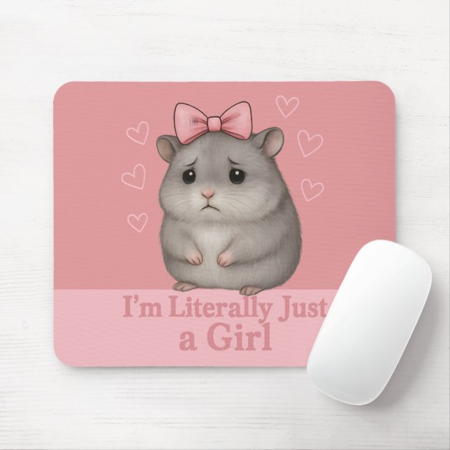 Ich bin buchstäblich nur ein trauriges Hamster-Mäd Mousepad (Mit Mouse)