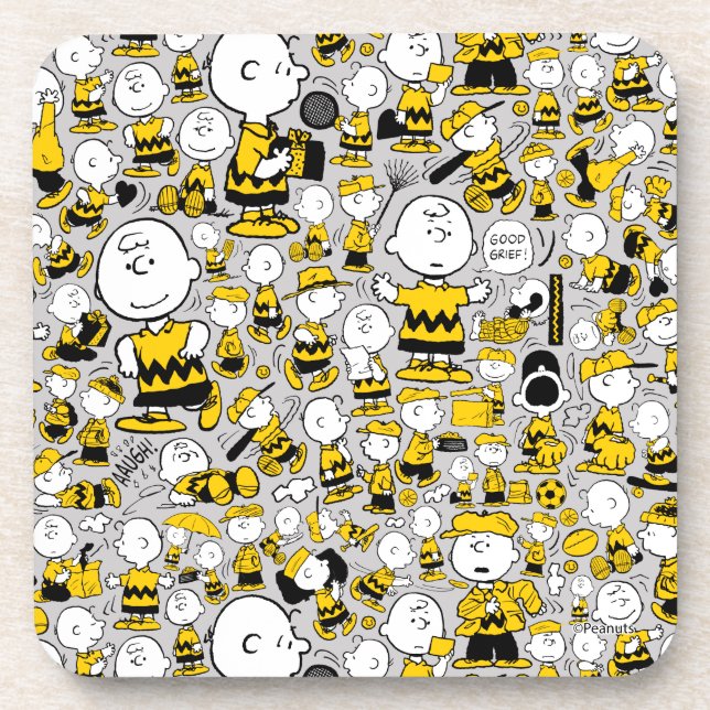 Ich bin Charlie Brown Pattern Getränkeuntersetzer (Vorderseite)