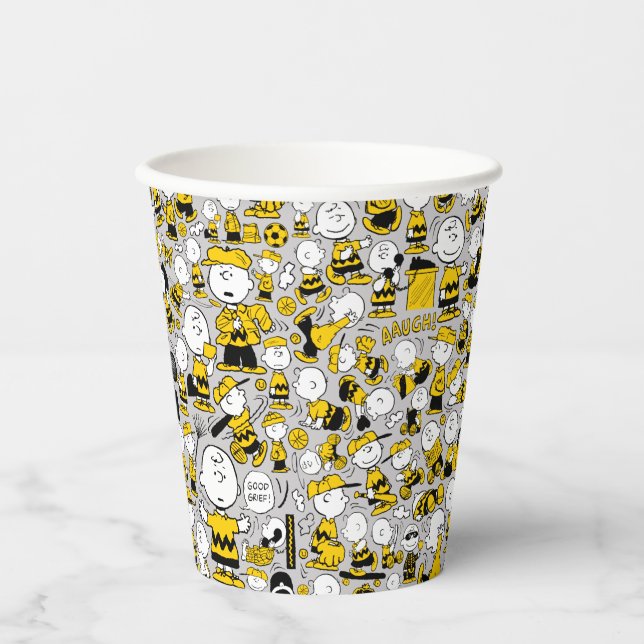 Ich bin Charlie Brown Pattern Pappbecher (Vorderseite)
