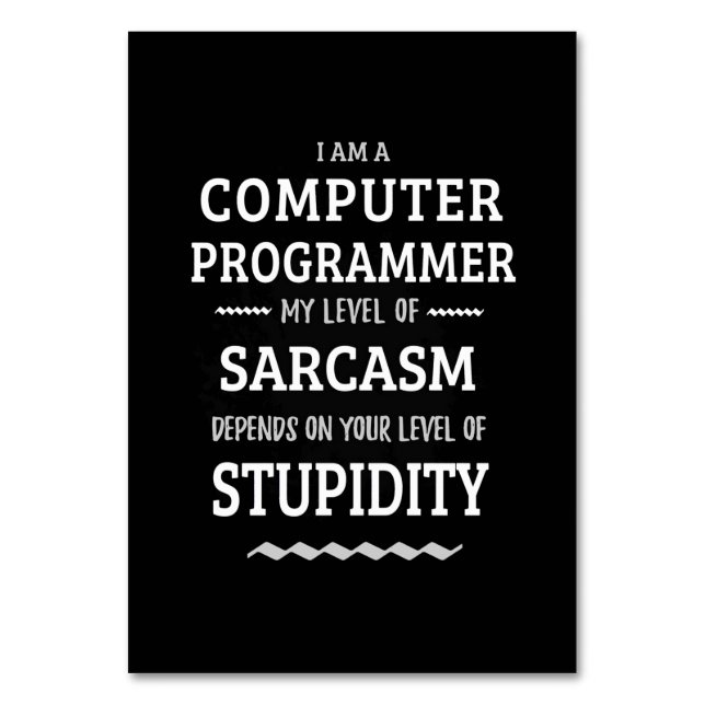 Ich bin Computerprogrammiererin Tischnummer (Vorderseite)