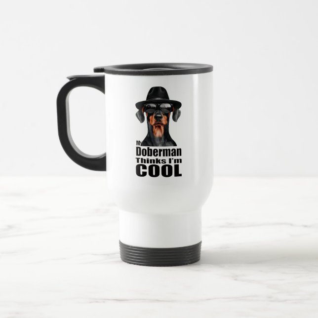 Ich bin Cool Doberman Reisebecher (Links)