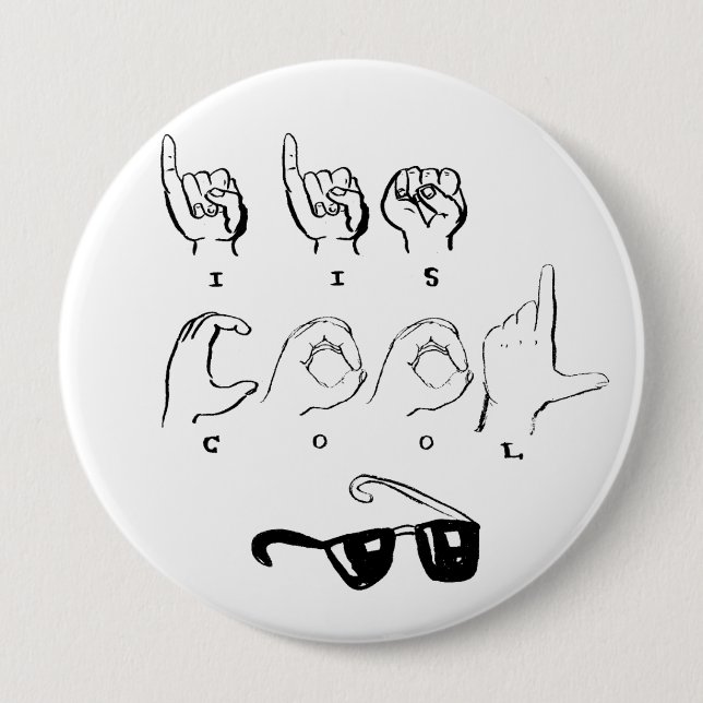 "ICH BIN COOLER" ASL-Knopf Button (Vorderseite)