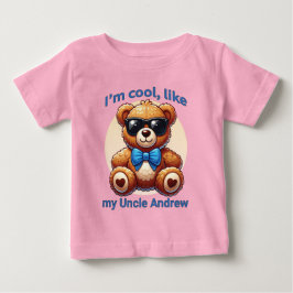 Ich bin Cooler Teddy Bär mit Blue Bow, anpassbar Baby T-shirt