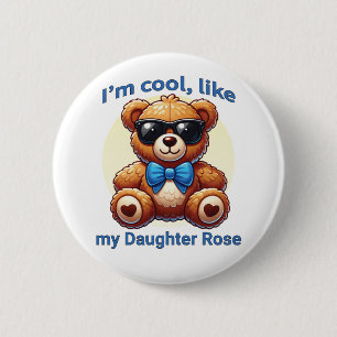 Ich bin Cooler Teddy Bär mit Blue Bow, anpassbar Button