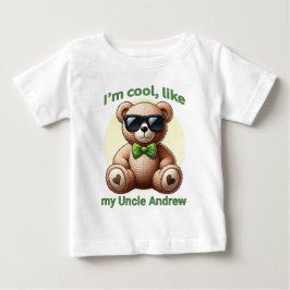 Ich bin Cooler Teddybär mit einem grünen Bow, der Baby T-shirt