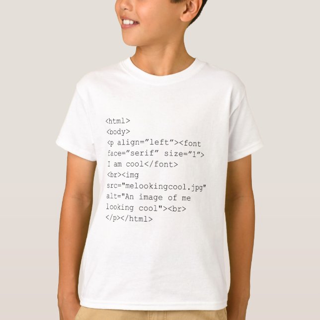"Ich bin cooles" HTML-Kodierungs-T-Shirt T-Shirt (Vorderseite)