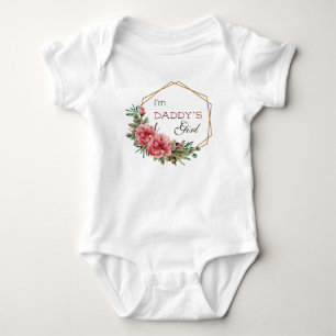 Ich bin Daddy's Girl - Pink Roses Baby Strampler