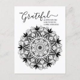 Ich BIN dankbar Affirmation and Intention Mandala Postkarte