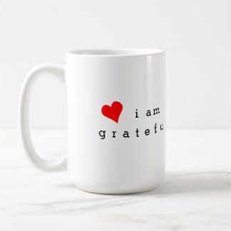 Ich bin dankbar Erinnerung des Roten Herzens Kaffeetasse