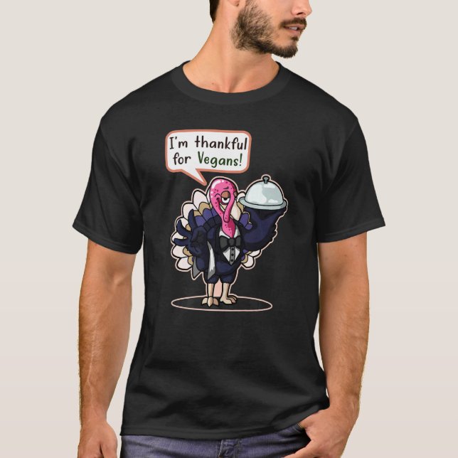 Ich bin dankbar für Veganer Erntedank Türkei Männe T-Shirt (Vorderseite)