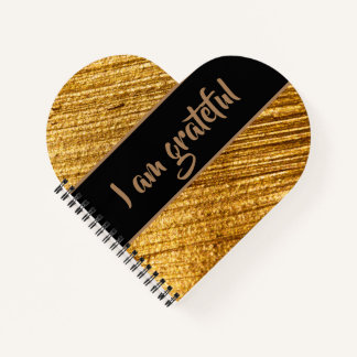Ich bin dankbar Herz geformt Spiral Notebook Gold Notizbuch