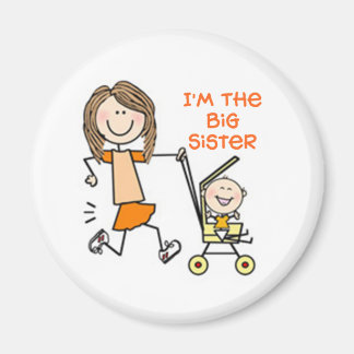 Ich bin das Big Sister Strichmännchen Magnet