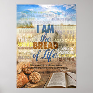 Ich bin das Brot des Lebens, sagte Jesus in Johann Poster