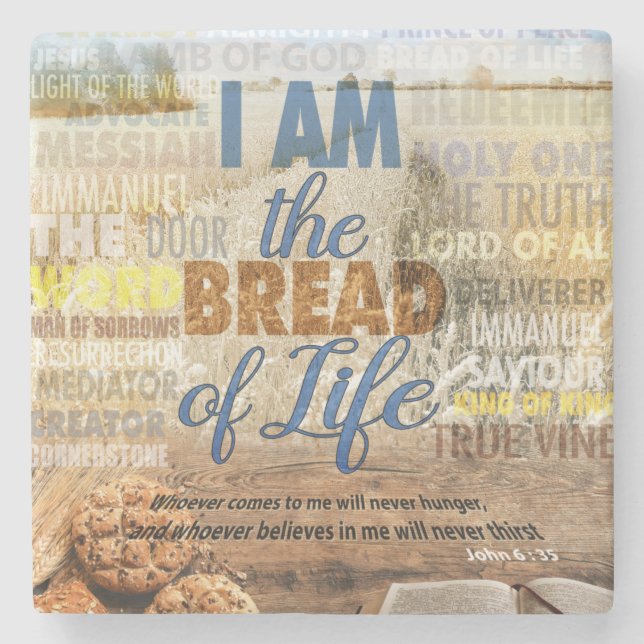 Ich bin das Brot des Lebens, sagte Jesus Steinuntersetzer (Vorderseite)