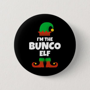 Ich bin das Bunco-Elfen-Familien-Pyjama-Weihnachte Button