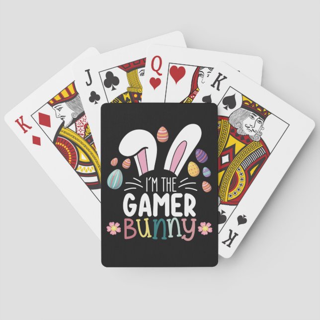 Ich bin das Gamer Bunny Gaming Osterpassende Spielkarten (Rückseite)