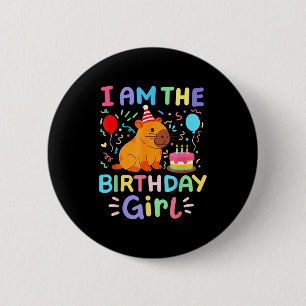 Ich bin das Geburtstagsmädchen Süße Capybara Bday Button