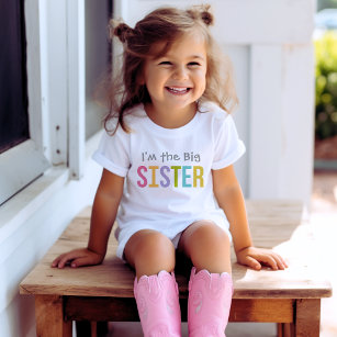 Ich bin das Große Schwestermädchen, das moderne, f Baby T-shirt