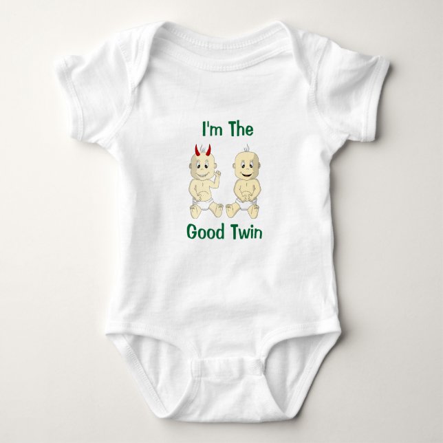 Ich bin das gute Doppelbaby-Shirt Baby Strampler (Vorderseite)