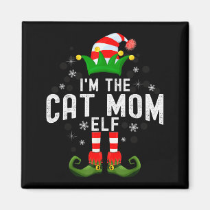 Ich bin das Katzenmutter-Elfen-Weihnachtsfamilien- Magnet