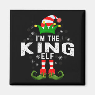 Ich bin das König-Elfen-Weihnachtsfamilien-Pyjamas Magnet
