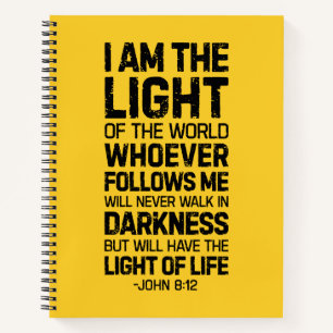 Ich bin das Licht der Welt, John 8:12 Notizbuch