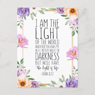 Ich bin das Licht der Welt, John 8:12 Postkarte