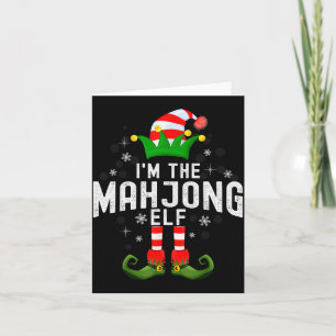 Ich bin das Mahjong-Elfen-Weihnachtsfamilie-Pyjama Karte