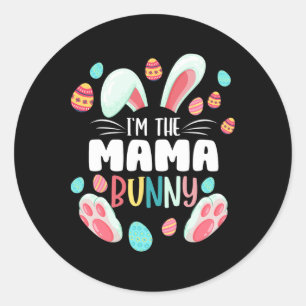 Ich bin das Mama-Kaninchen, passende Familien-Oste Runder Aufkleber