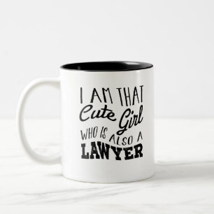 Ich bin das Niedliche Mädchen, das auch Anwalt is Zweifarbige Tasse