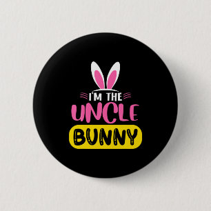 Ich bin das Onkel-Bunny-Hasenohren-Ei Lustiges Ost Button