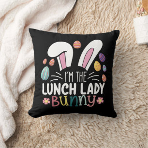 Ich bin das Oster-Matching Lunch Lady Bunny Kissen