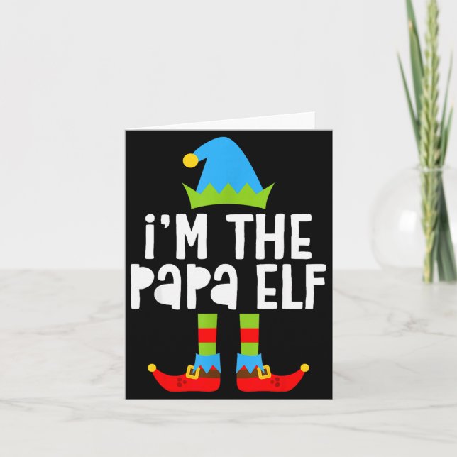 Ich bin das Papa-Elf-Shirt Männer passendes Elf Pa Karte (Vorderseite)