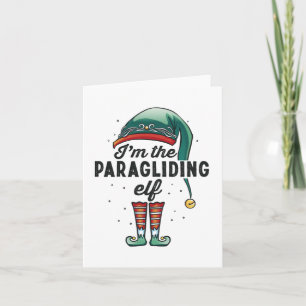 Ich bin das Paragliding Elf Weihnachtsgeschenk Wei Karte