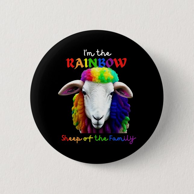 Ich bin das RAINBOW-Schaf der Familie 2 Button (Vorderseite)