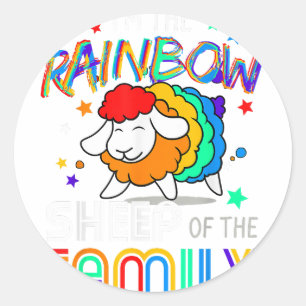 Ich bin das Regenbogenschaf des Gay Pride Runder Aufkleber